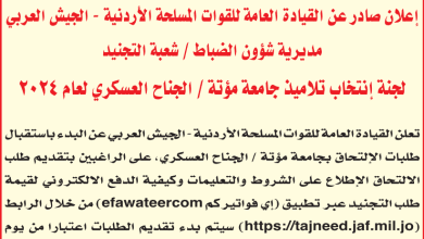 مؤسسة التدريب المهني تعلين عن فرص عمل شاغرة