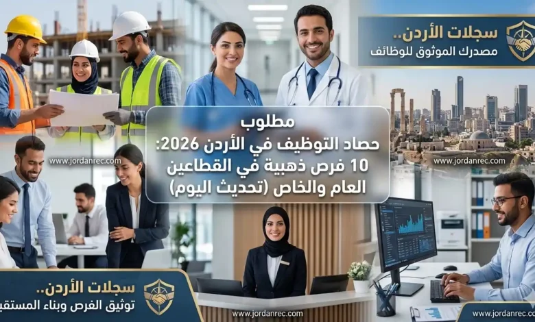 عاجل | وظائف شاغرة في الأردن 2026: 10 فرص عمل في جهات حكومية وشركات ومنظمات
