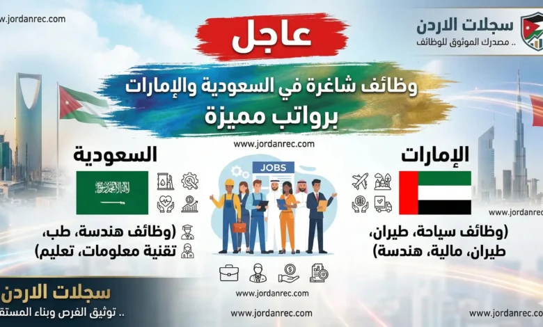 وظائف شاغرة في السعودية والإمارات برواتب مميزة 2026 | سجلات الأردن