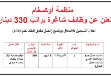 براتب 330 دينار .. منظمة أوكسفام تعلن عن وظائف بمسمى مشرف عمال